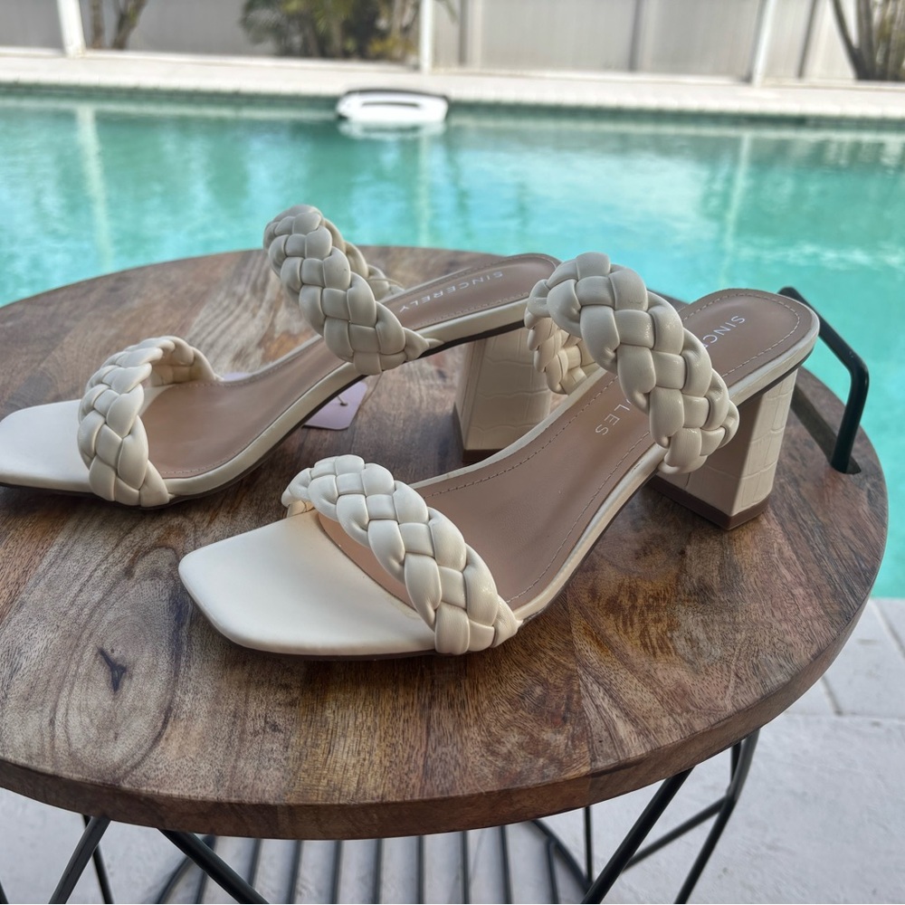 Sincerly Jules Women's Double Braided Sandals - White